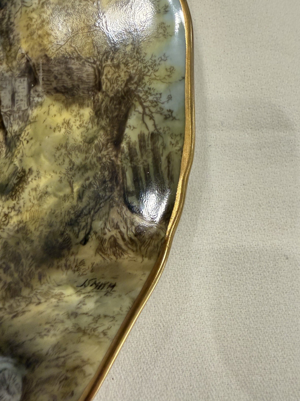 Pristine 1953 Royal Worcester 10.5″ Cabinet Plate Elmley Signed J Smith Mint