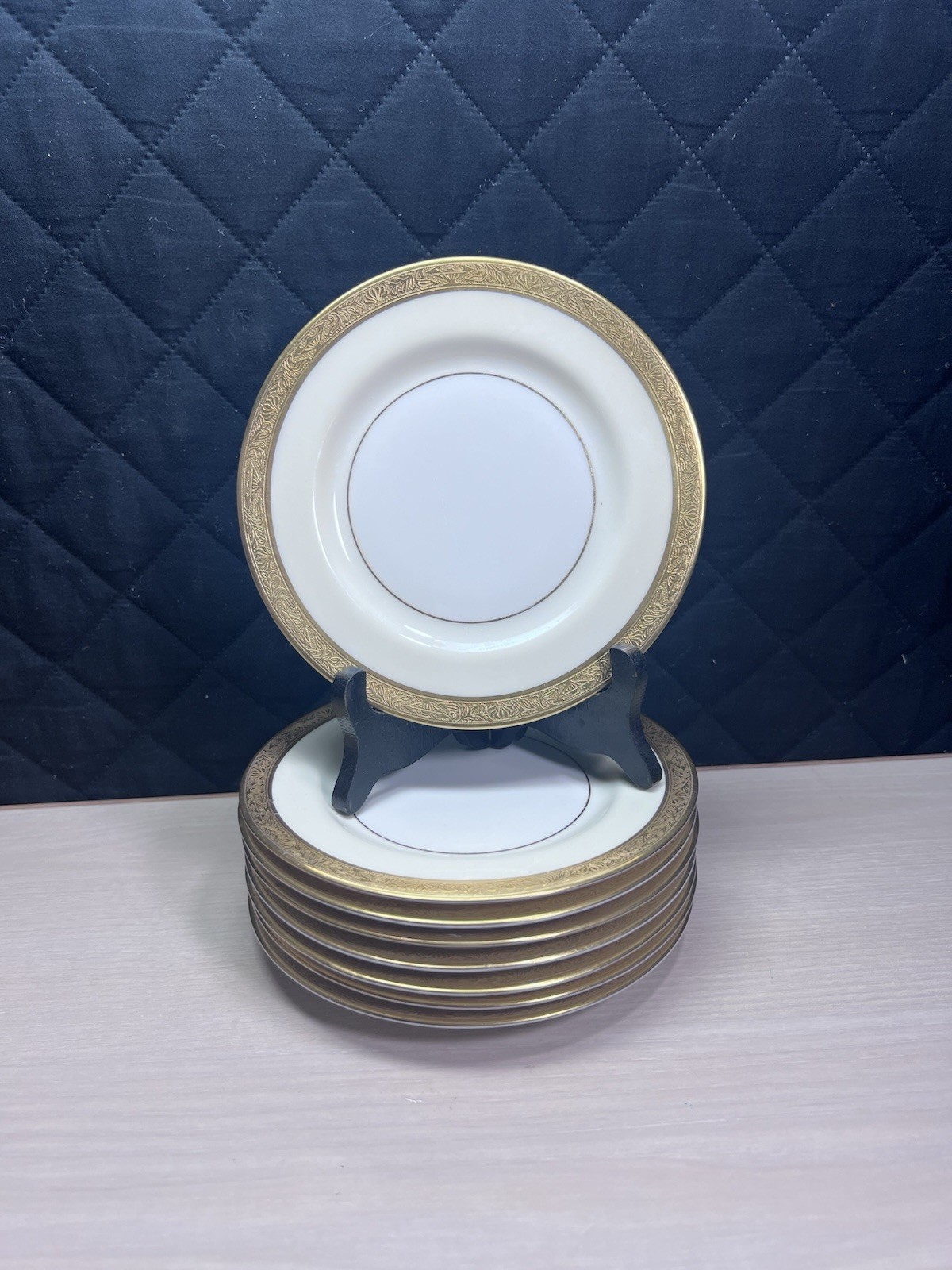 Theodore Haviland New York USA Madison Salad Plates Gold Trim Vlntage Lot of 20
