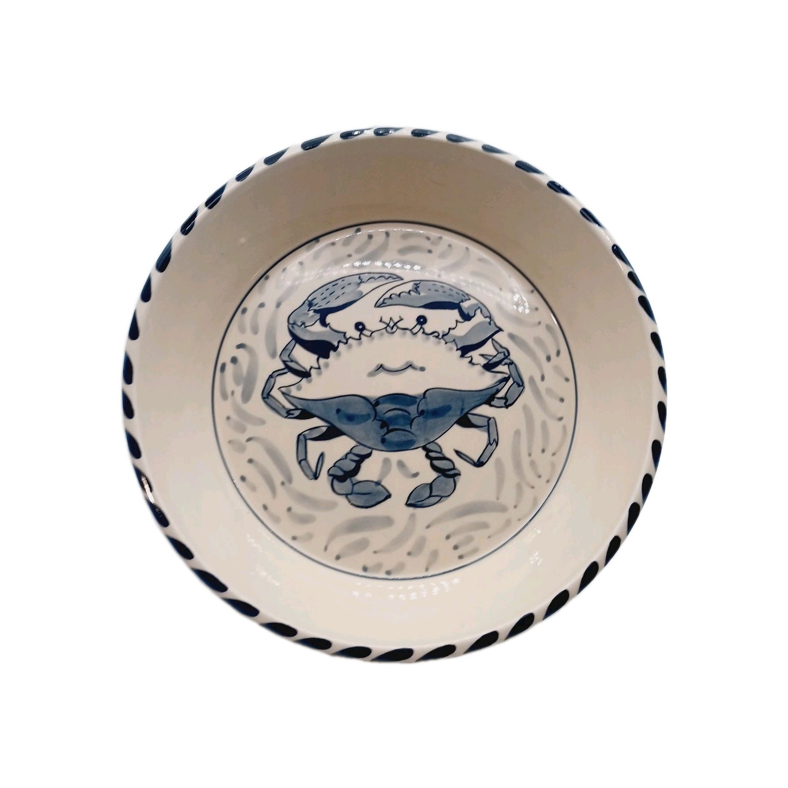 Blue Crab Bay Co Stoneware plate 9in Pie Pasta Dish Artist Jose Dovis
