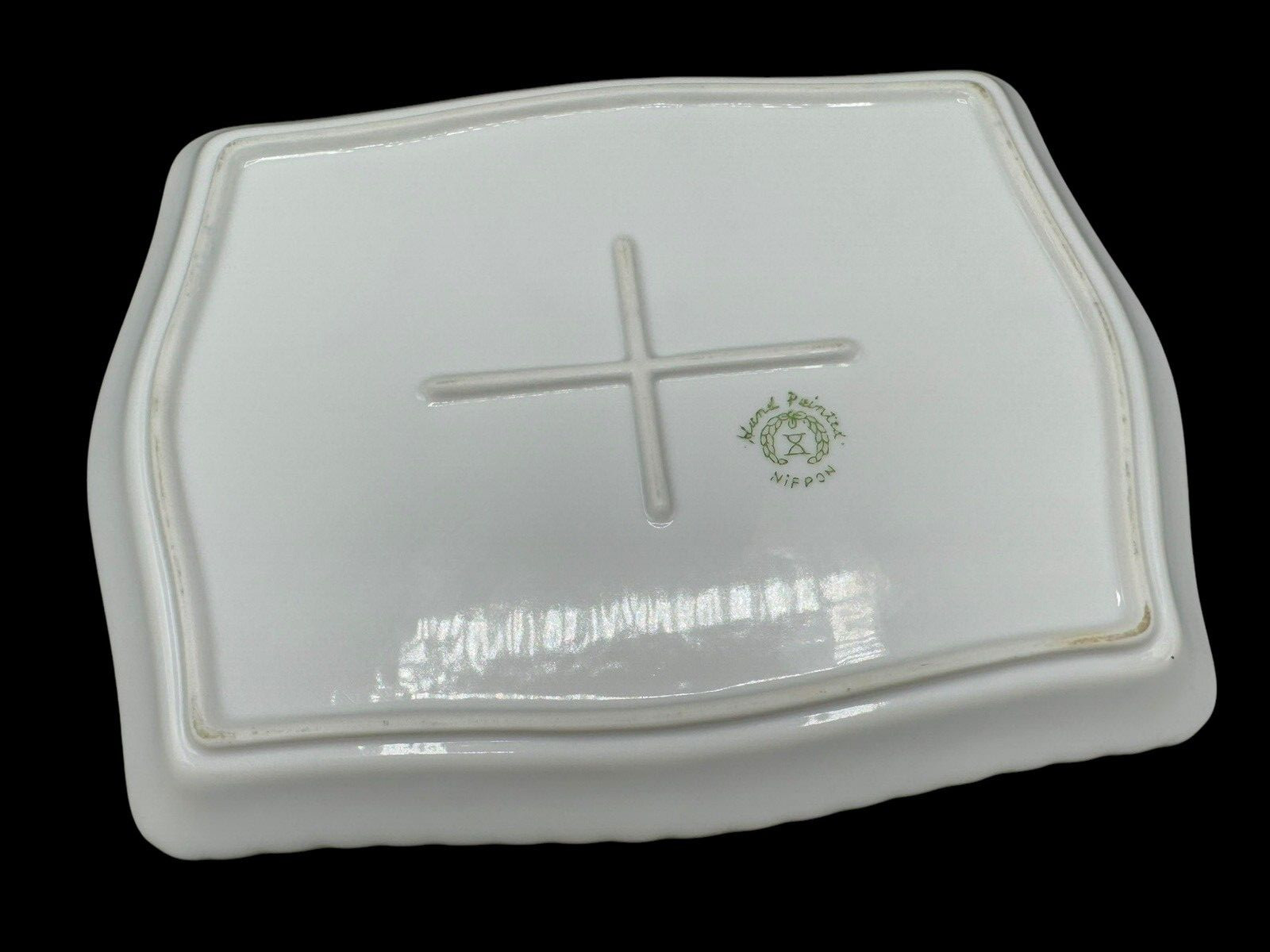 Exquisite Nippon Large Covered Cheese Butter Dish 7.5″ x 6″ Floral Rose