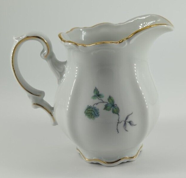 Mitterteich Green Ming Creamer Pitcher Porcelain Bavaria Germany Collectible