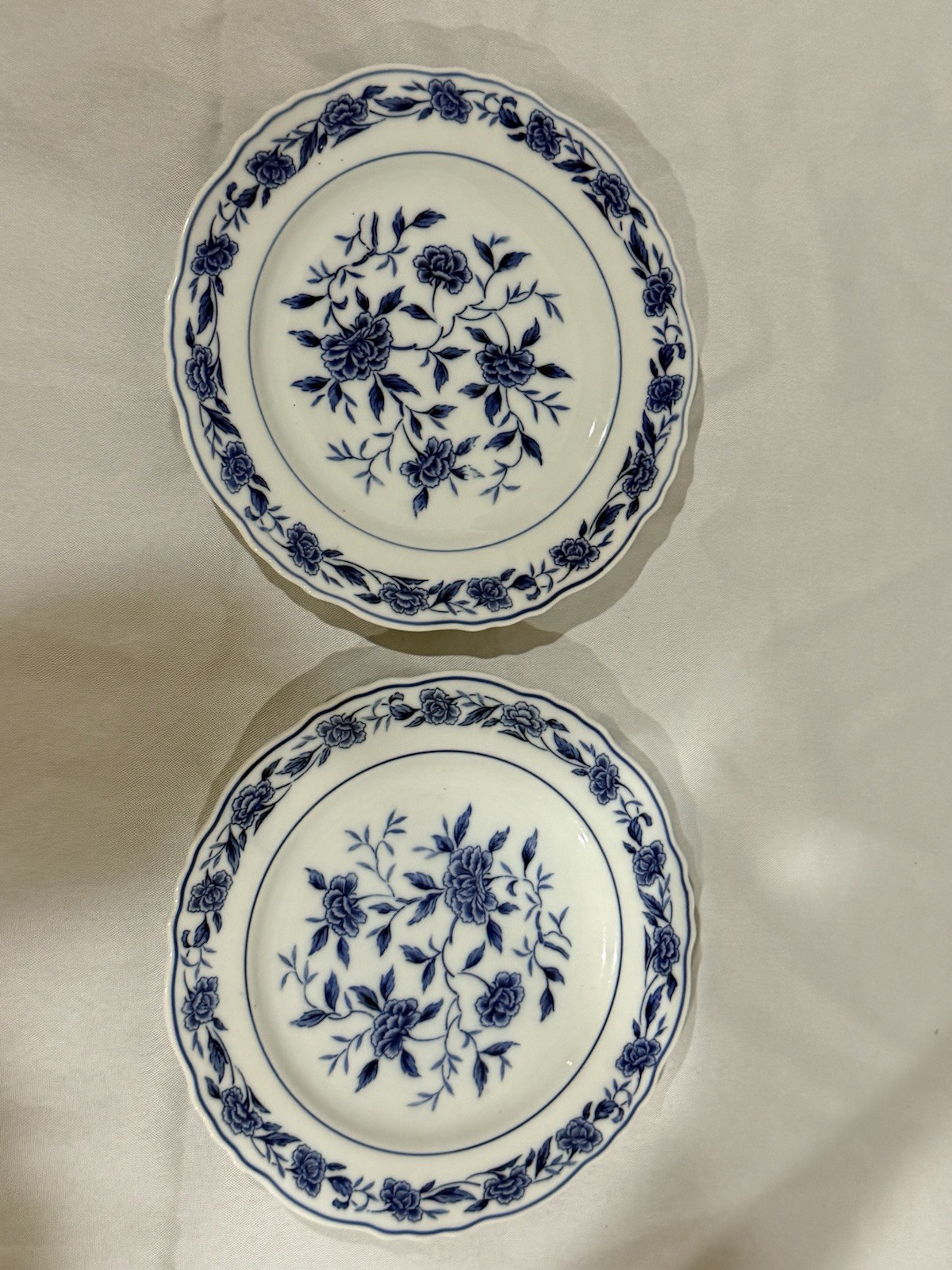 Set of 2 Syracuse China Blue Chatham Blue Floral Bread & Butter Dessert Plates
