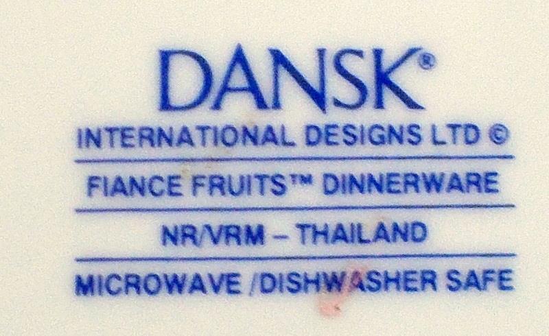 Dansk Fiance Fruits Fruit or Cereal Bowl Made in Thailand Orange Rim