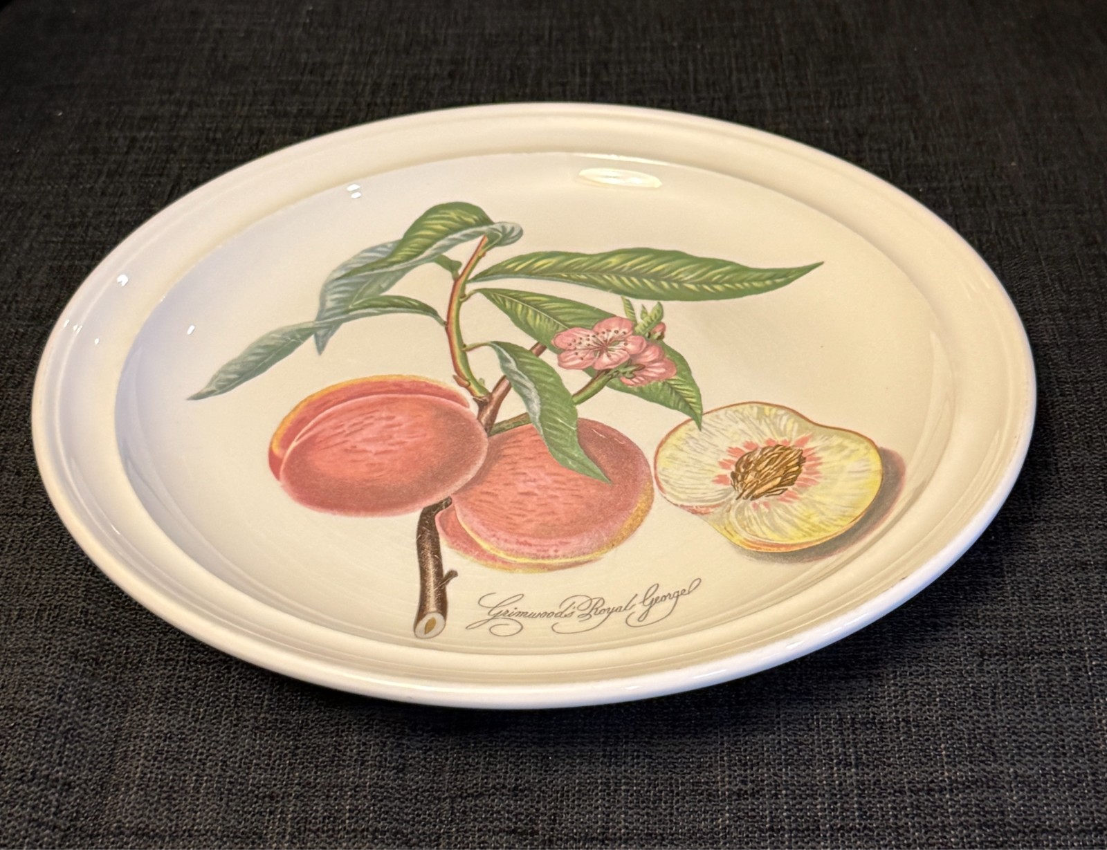 Portmeirion Pomona 2 Dinner Plates Currant & Peach 1 Salad Cherry No Border Engl
