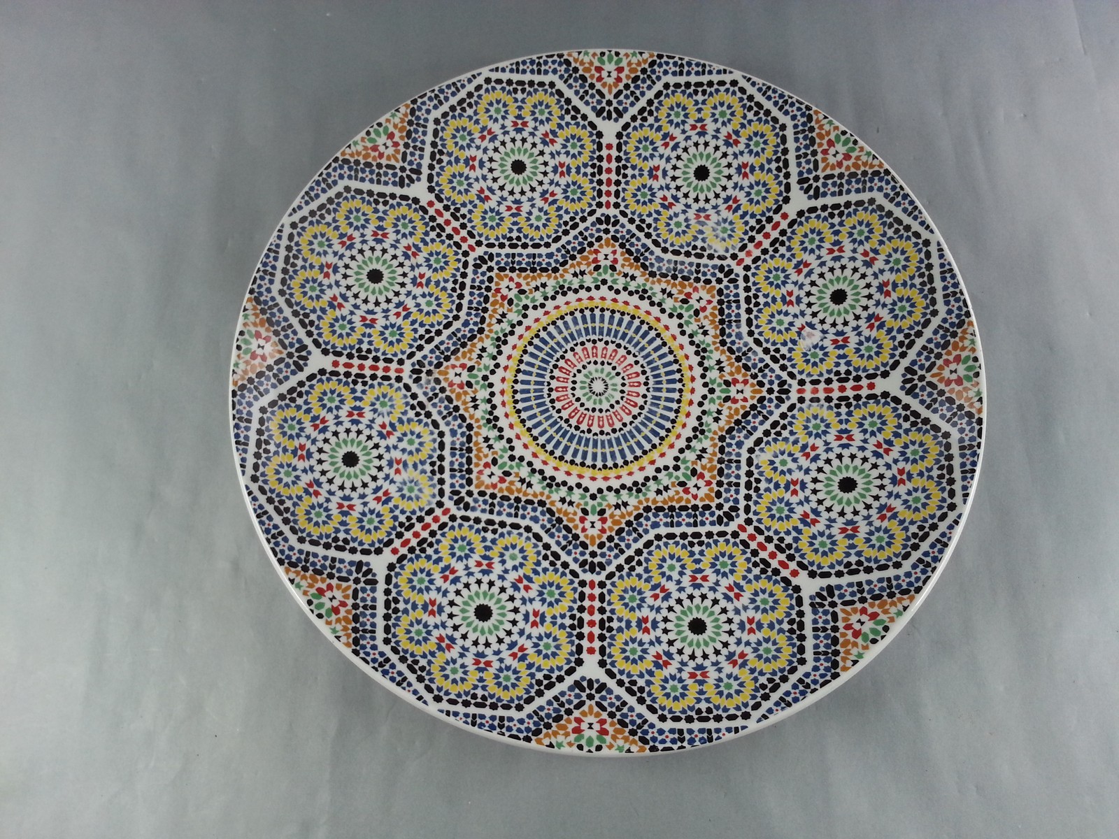 COMCEMA Moroccan Fes Ceramic Centerpiece Serving Platter Charger Bowl Zellige