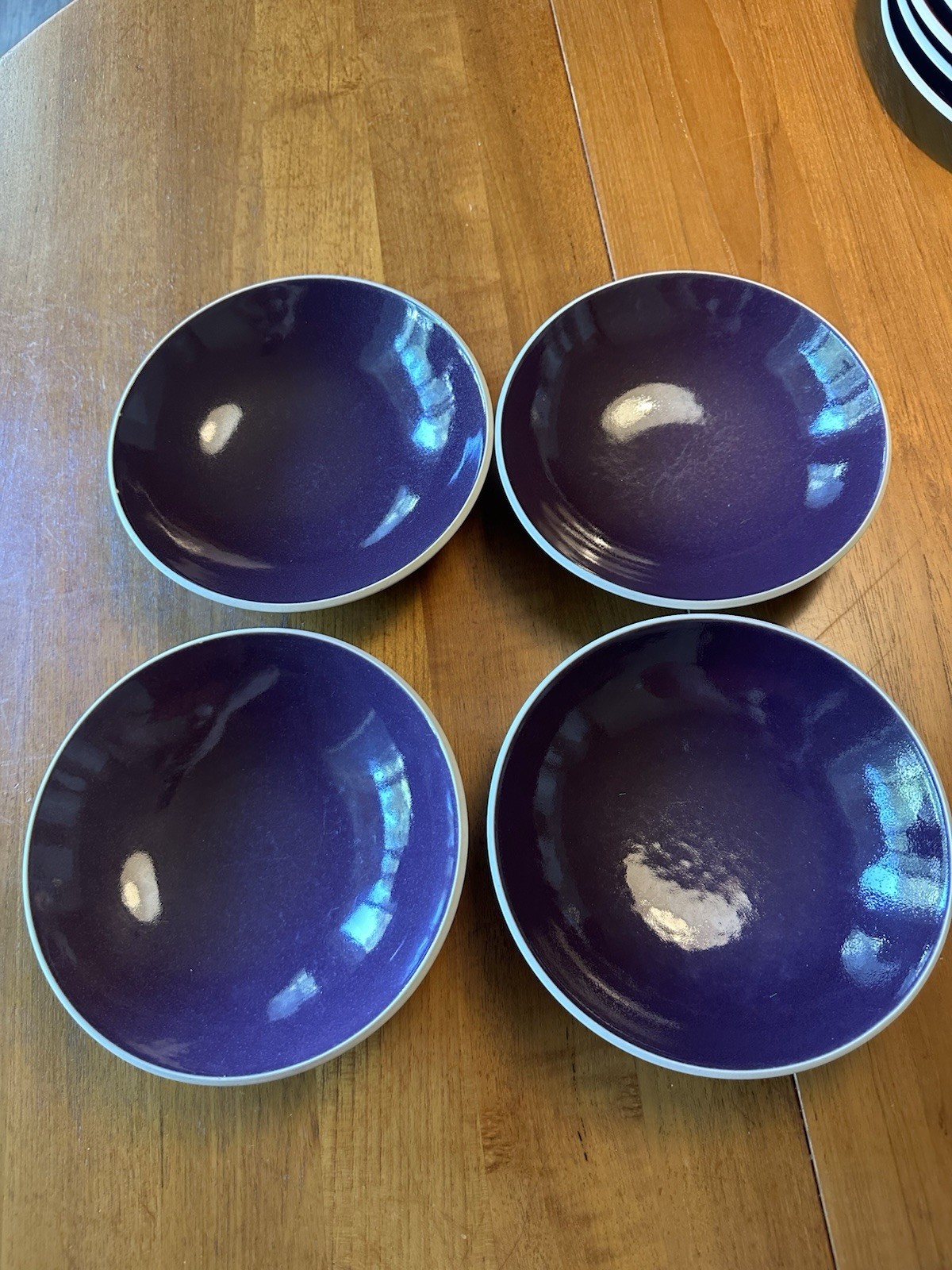 4 Sasaki Colorstone Plum Soup Bowls Set Vintage Elegant Dining Dishes Japan Lot