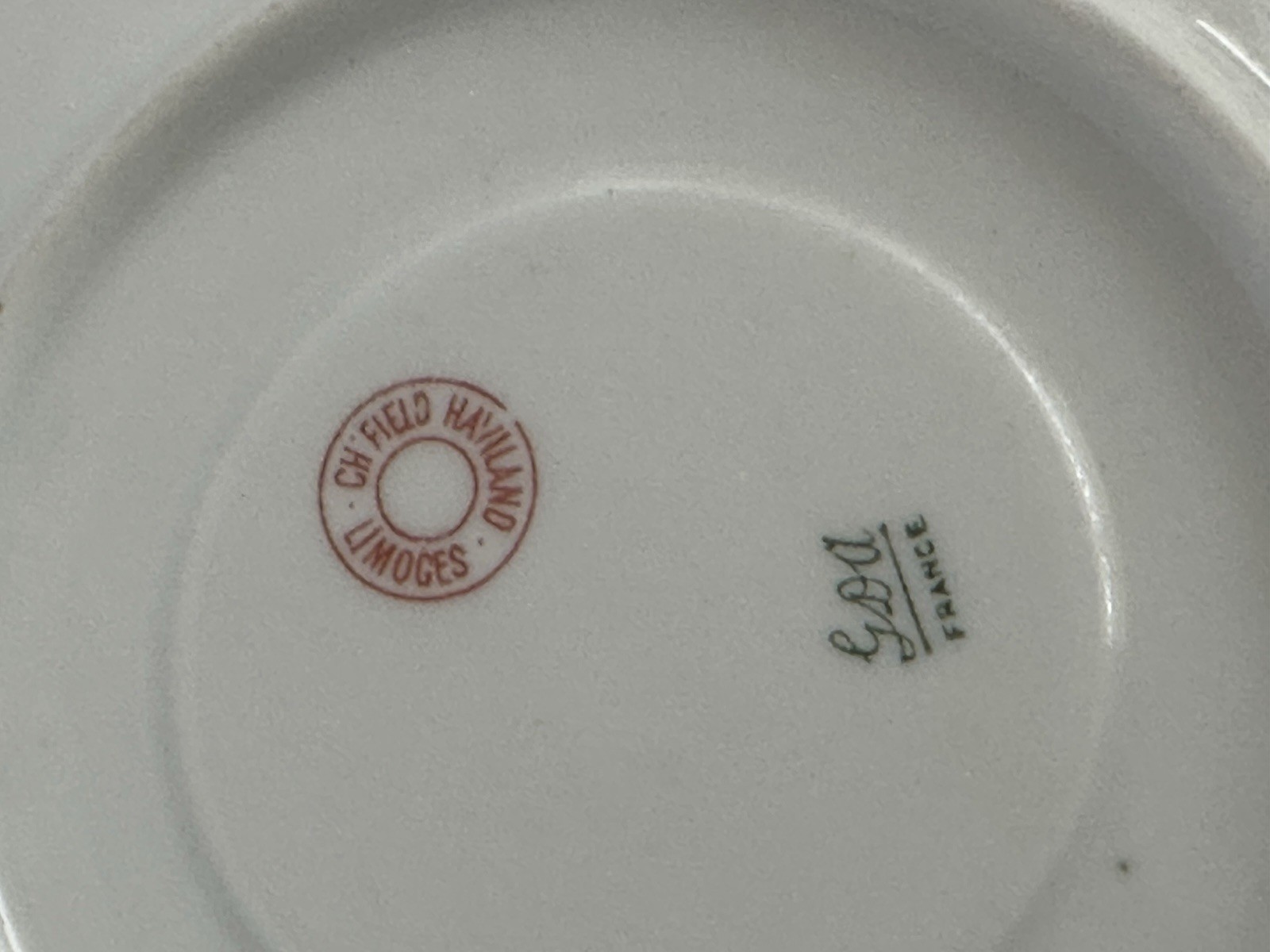 Charles Field Haviland Limoges Embossed Cups And Saucer W/Pink Floral Sprays