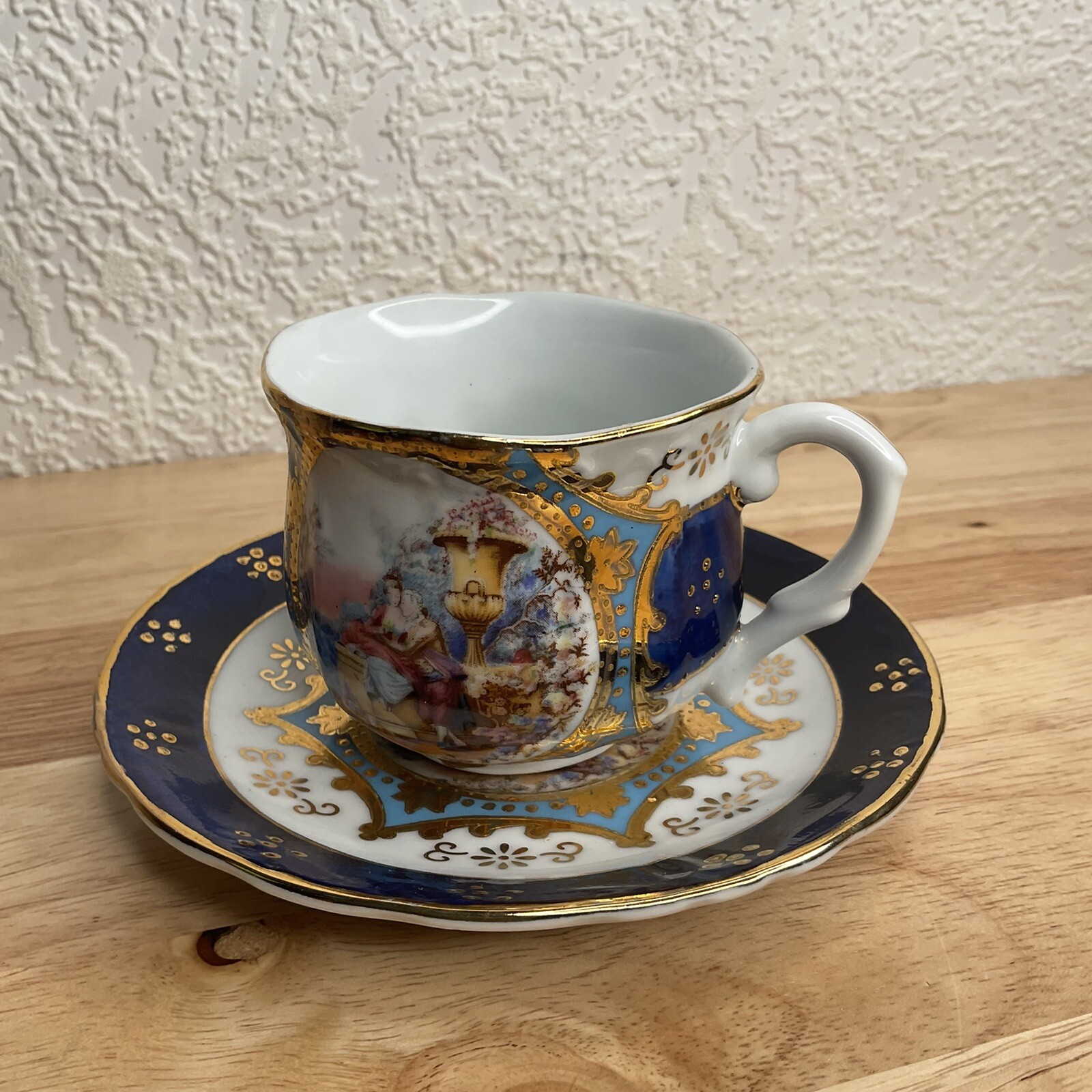 Vtg Limoges China Imperial Porcelain CobaltBlue Cup Saucer Replacement Rare Find
