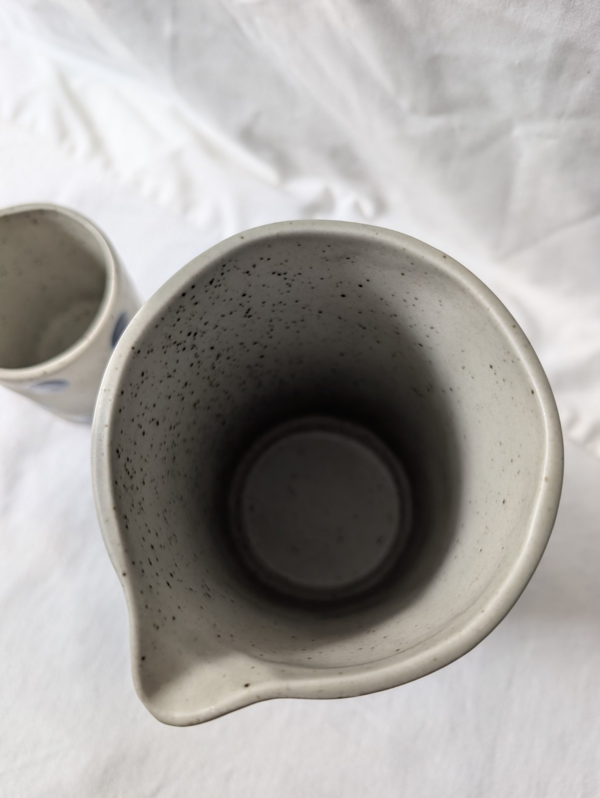 Polka Dot Ceramic Creamer Pitcher Set/2 Audrey Cottagecore Stonewear Gift NWT