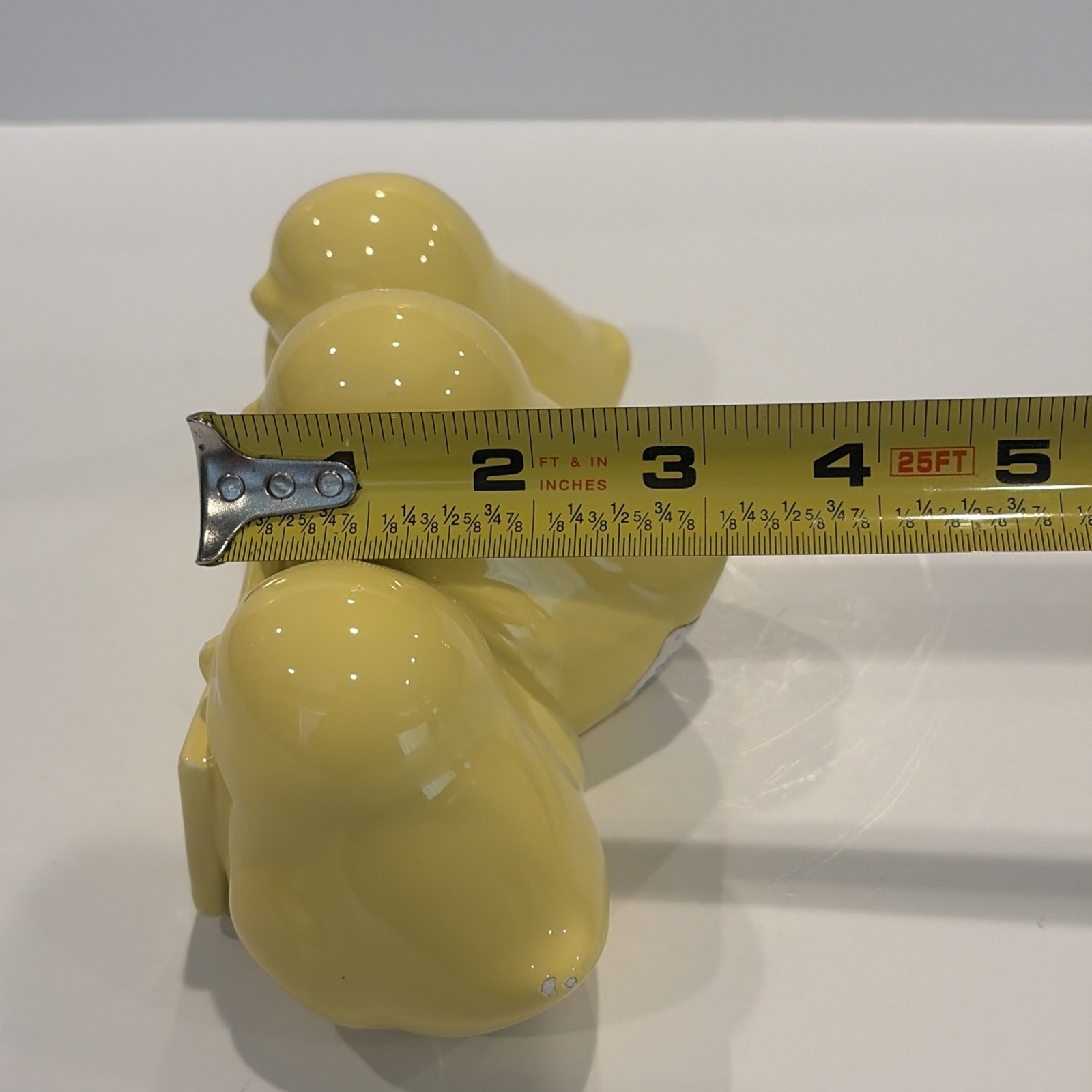 Rae Dunn HAPPY SPRING Yellow Ceramic Chick Egg Holder CHIPPED Easter Decor