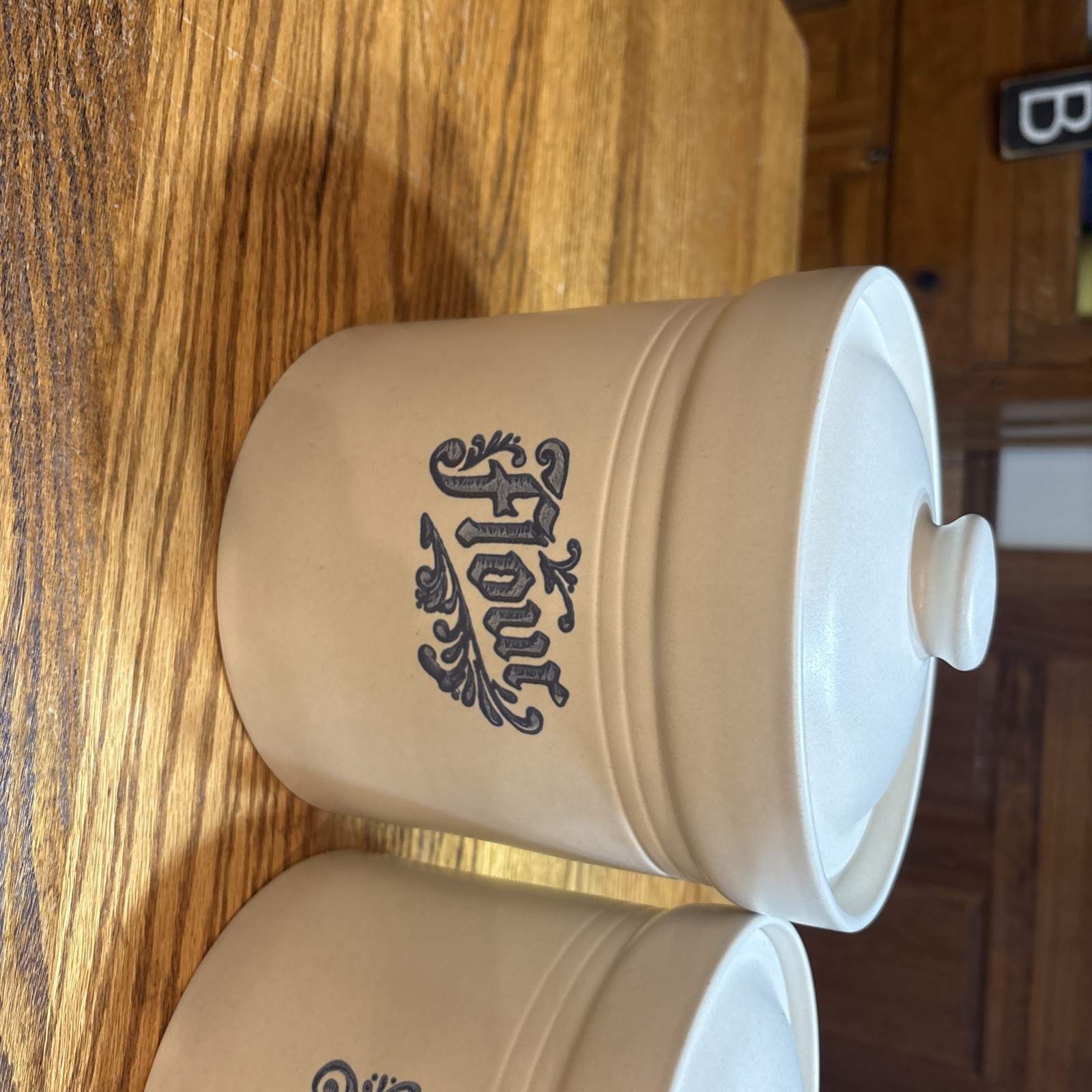 Set of 4 Vintage Pfaltzgraff Yorktowne Flour, Sugar, Coffee, Tea Canisters CC