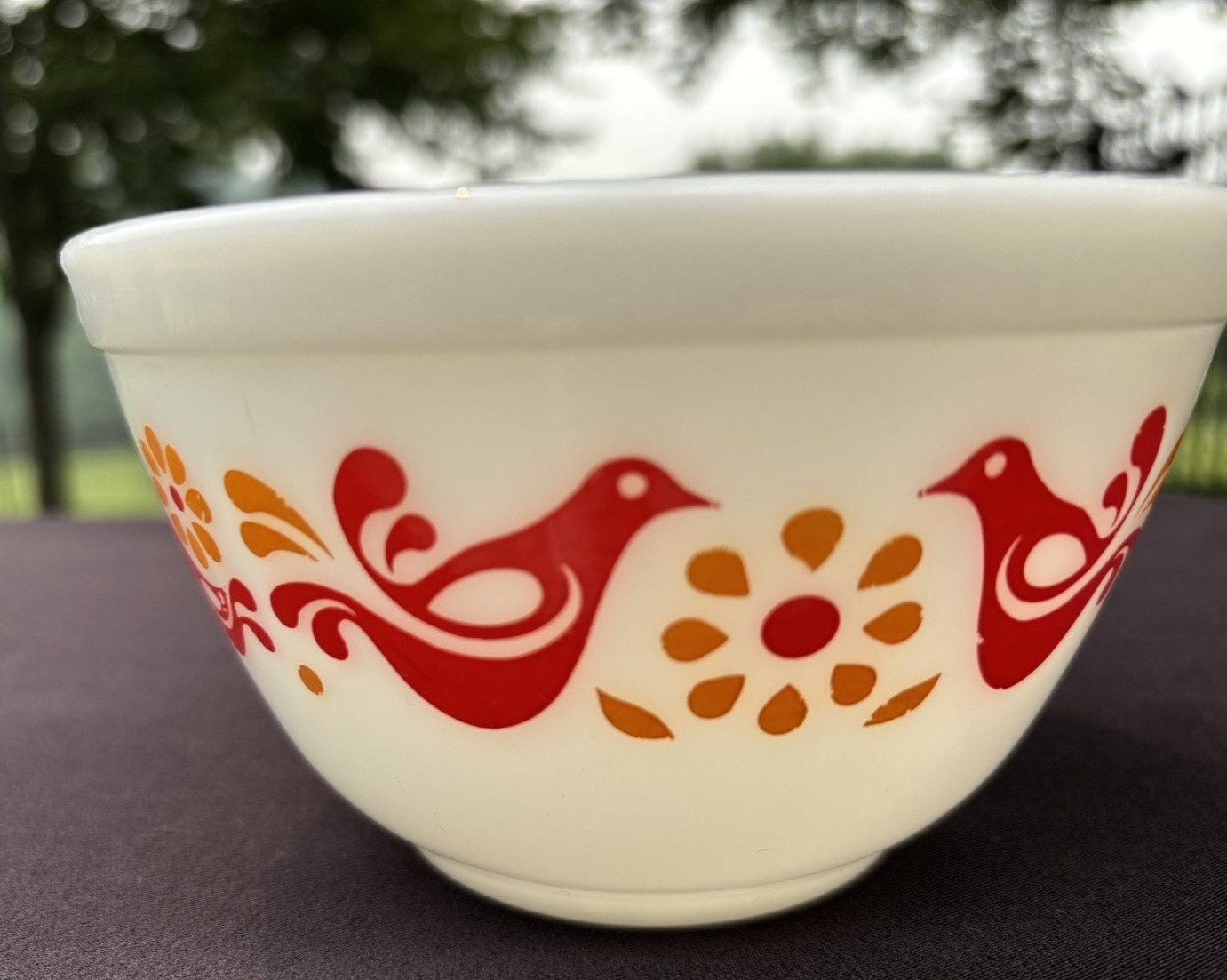 Pyrex Orange Red Friendship 1 1/2Pt 401 Mixing Bowl Very Good Used Condition