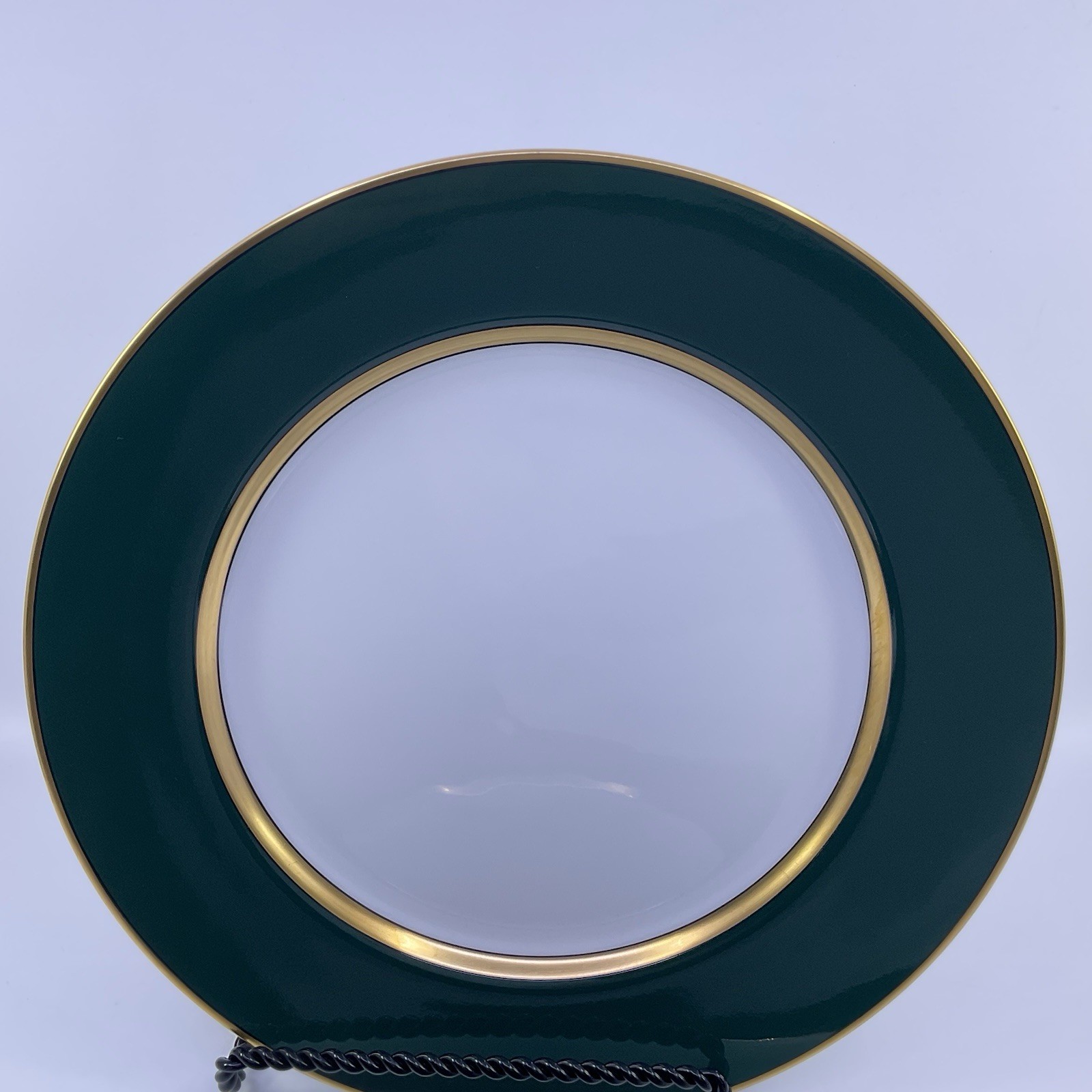 Fitz and Floyd Renaissance Dark Green Dinner Plates 10 1/4″ – Set Of 2