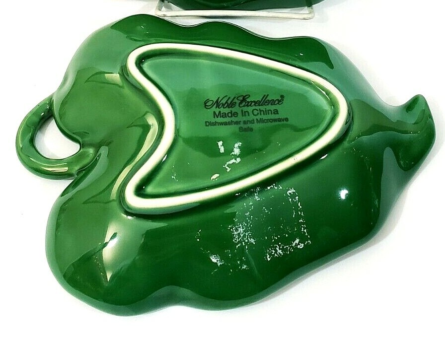 Noble Excellence Dark Green Leaf Shaped Plate 8.5″ x 6″