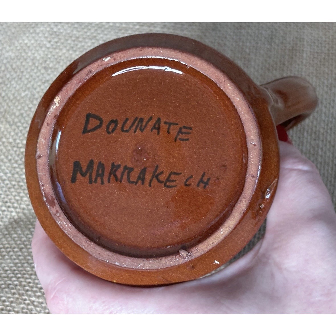 Handmade Brown Abstract Pottery Coffee Mug Cup Asymmetrical Rim Southwestern