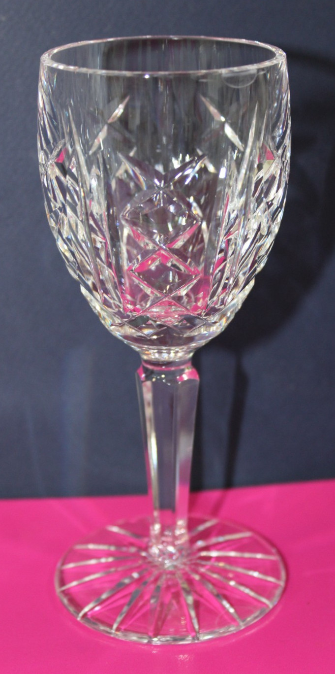 Vintage Waterford Crystal GLENGARRIFF White Wine Glasses Goblet 5.75″ Ireland