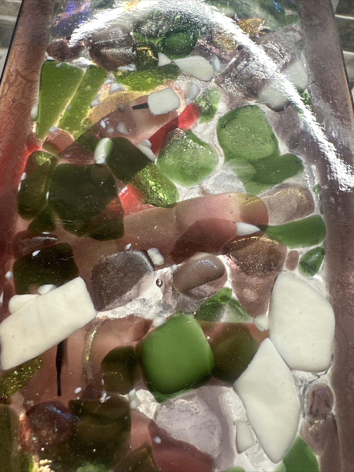 Fused Dichroic Studio Art Glass Trinket Dish Contemporary Signed 11.5”