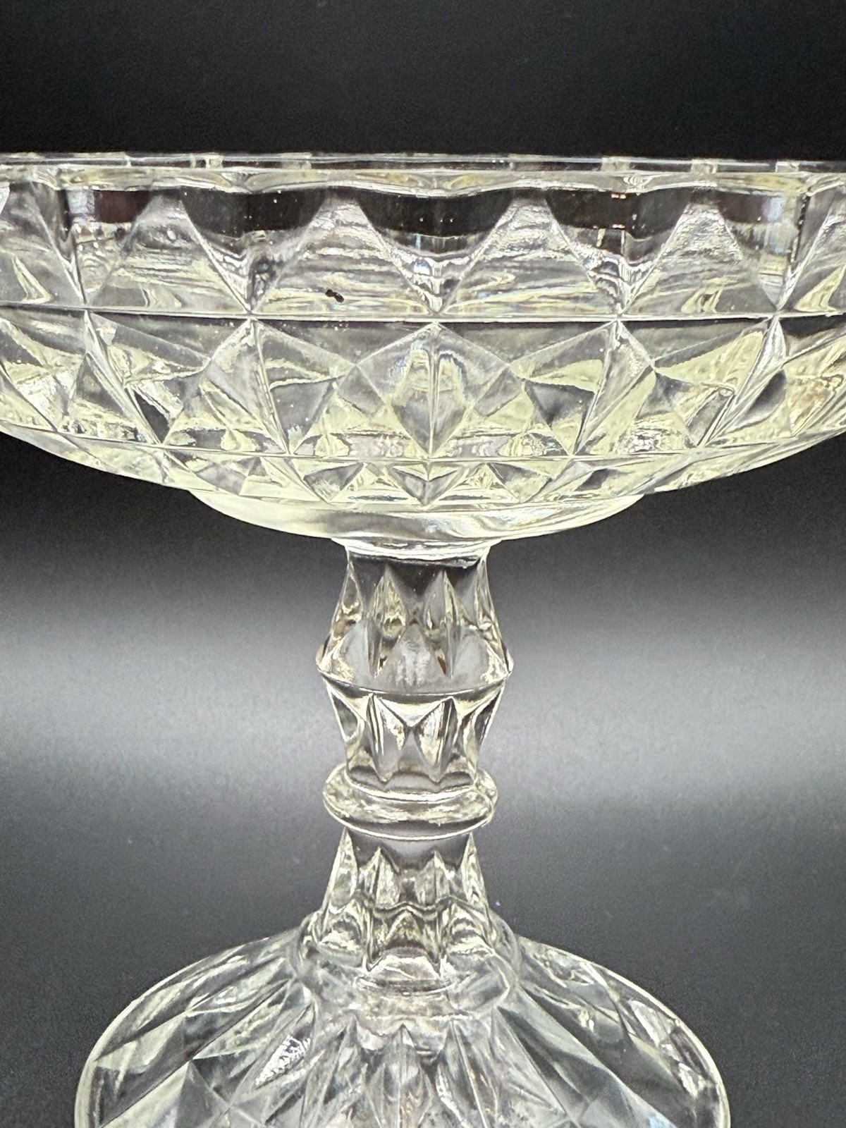 Vintage EAPG Jeannette Glass Compote Windsor Clear 1936 Pretty!