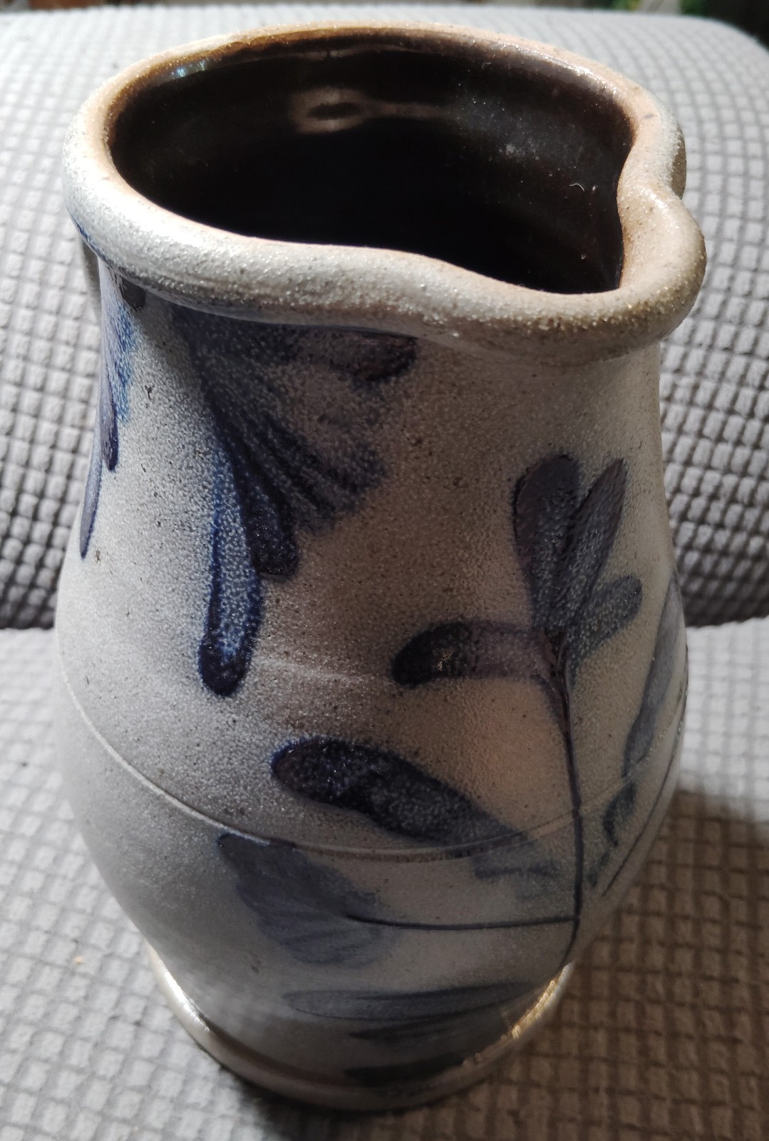 Vtg 1988 Rowe Pottery Works, Hand Made, Salt Glazed pitcher AARFAC Rooster