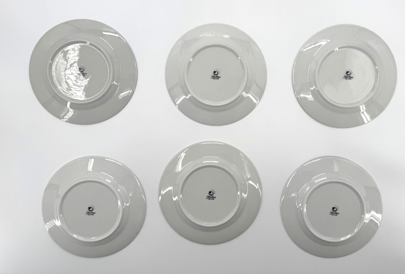 6 Silverie Fine China Sapphire Salad Plates 7.5″ Floral Discontinued Vintage