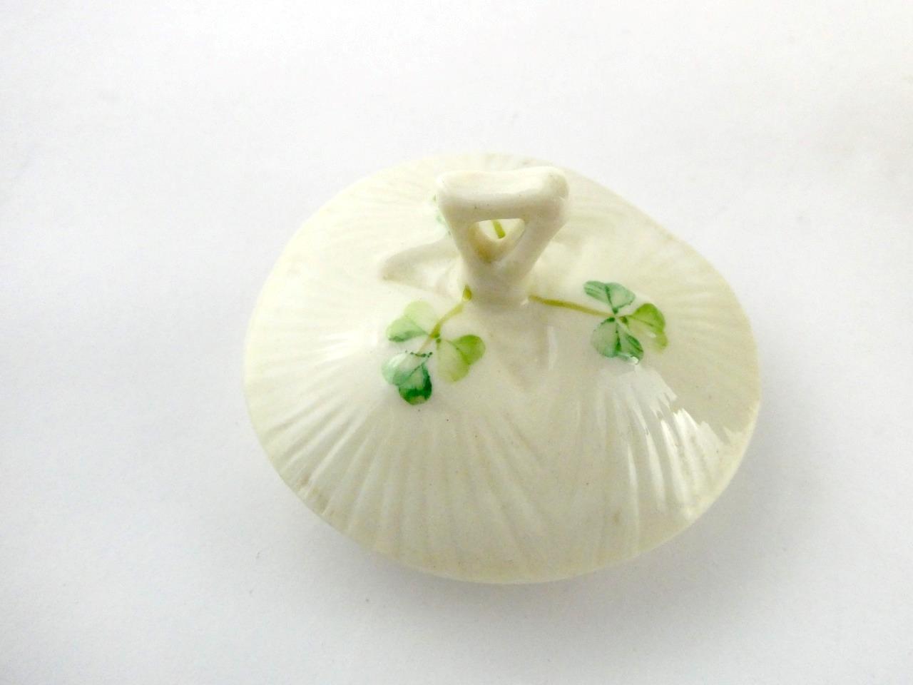 Belleek Ireland Pottery Harp Shamrock Coffee Pot with Lid