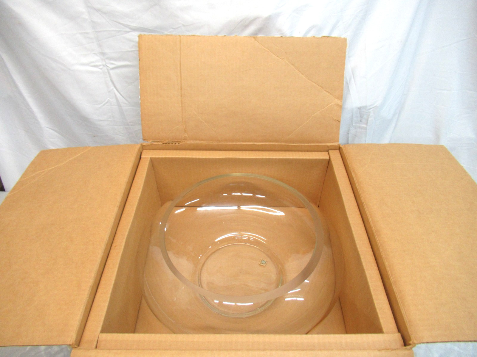 14 Piece Punch Bowl Set w/Ladle Hand Blown Crystal Moderno Riekes Crisa NOS Vtg