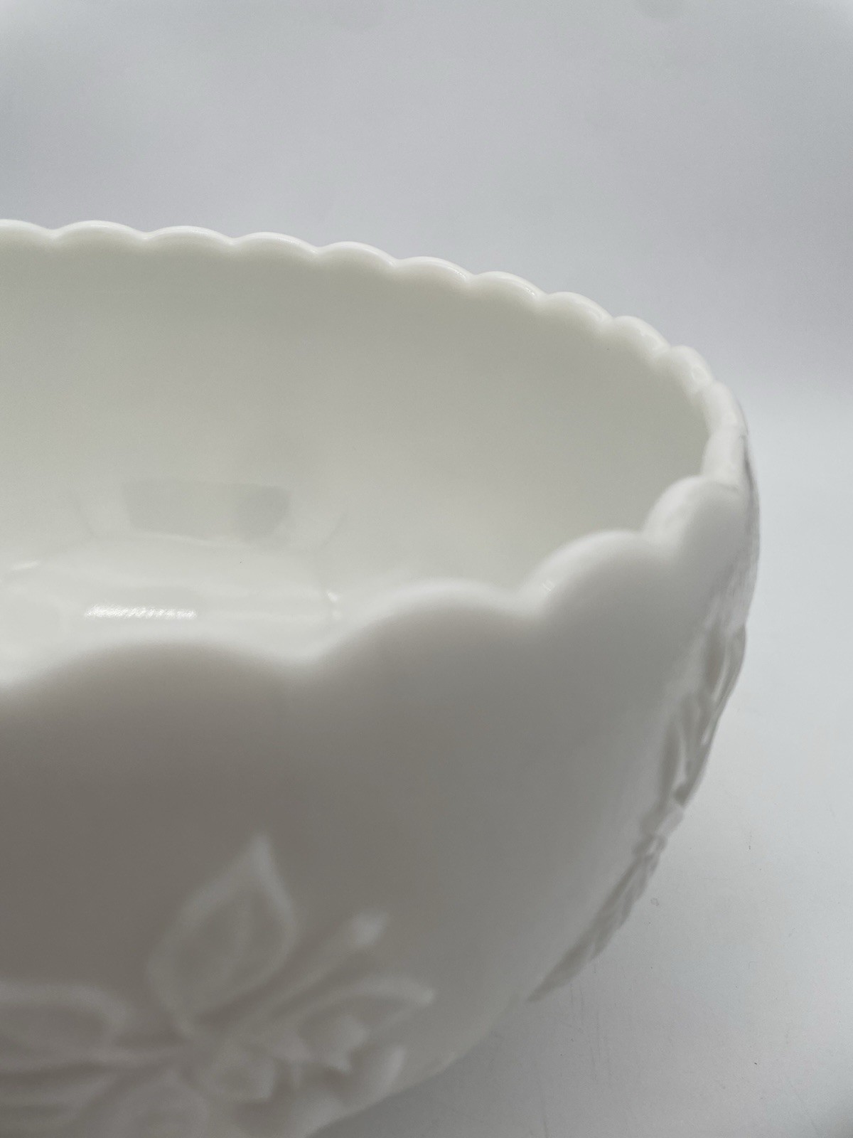Westmoreland Milk Glass Grape Paneled Punch Bowl Set 12 Cups Hooks Pedestal