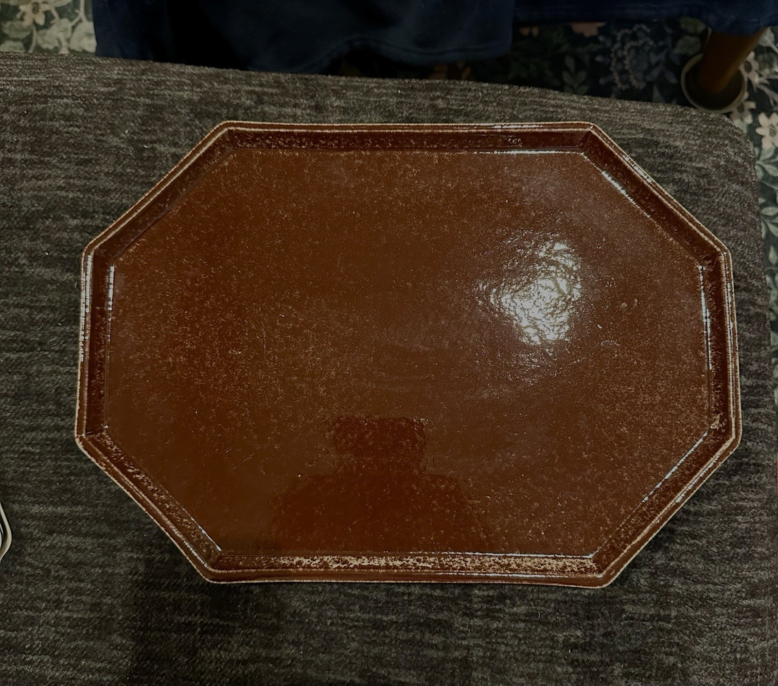2 Block Bennington Pottery Vermont Hexagonal Trays 12×7.5 And 14.5×10.25 Inches