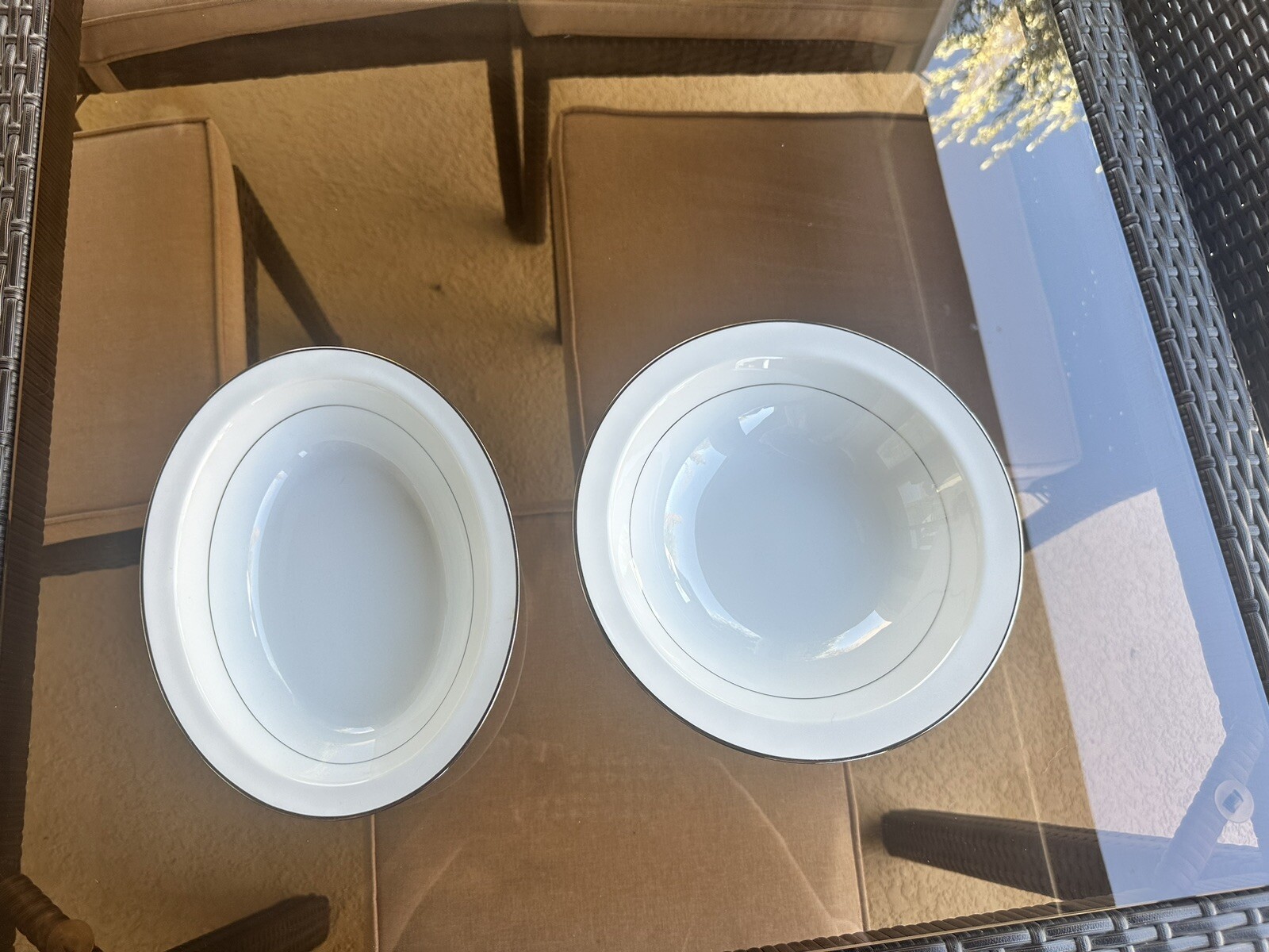 Set of 2 Noritake Envoy Serving Bowls – Round 10” & Oval 10” x 7.5” Japan