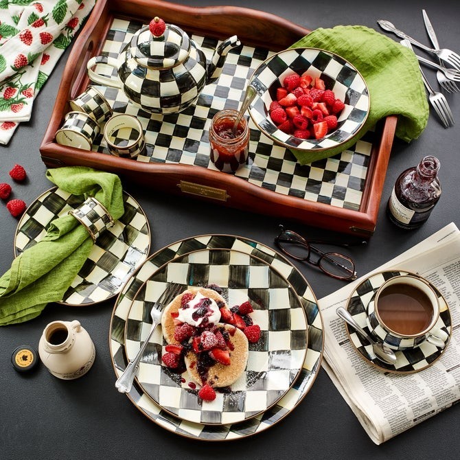 Mackenzie-Childs Courtly Check 4 Cup Teapot