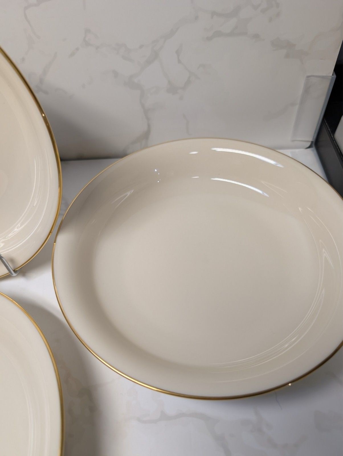 Lenox Hayworth Coupe Soup Bowls Set of 4 Ivory Gold Trim 7.75in USA