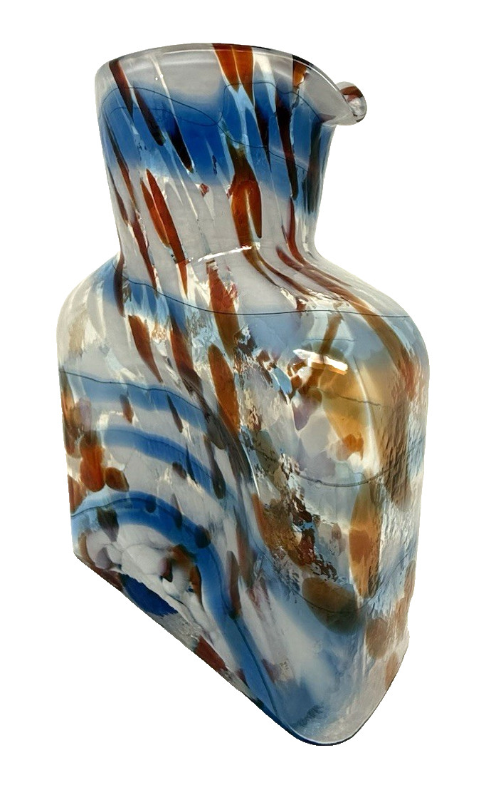 Blenko Glass Water Bottle 384 – Patriotic – Red White and Blue