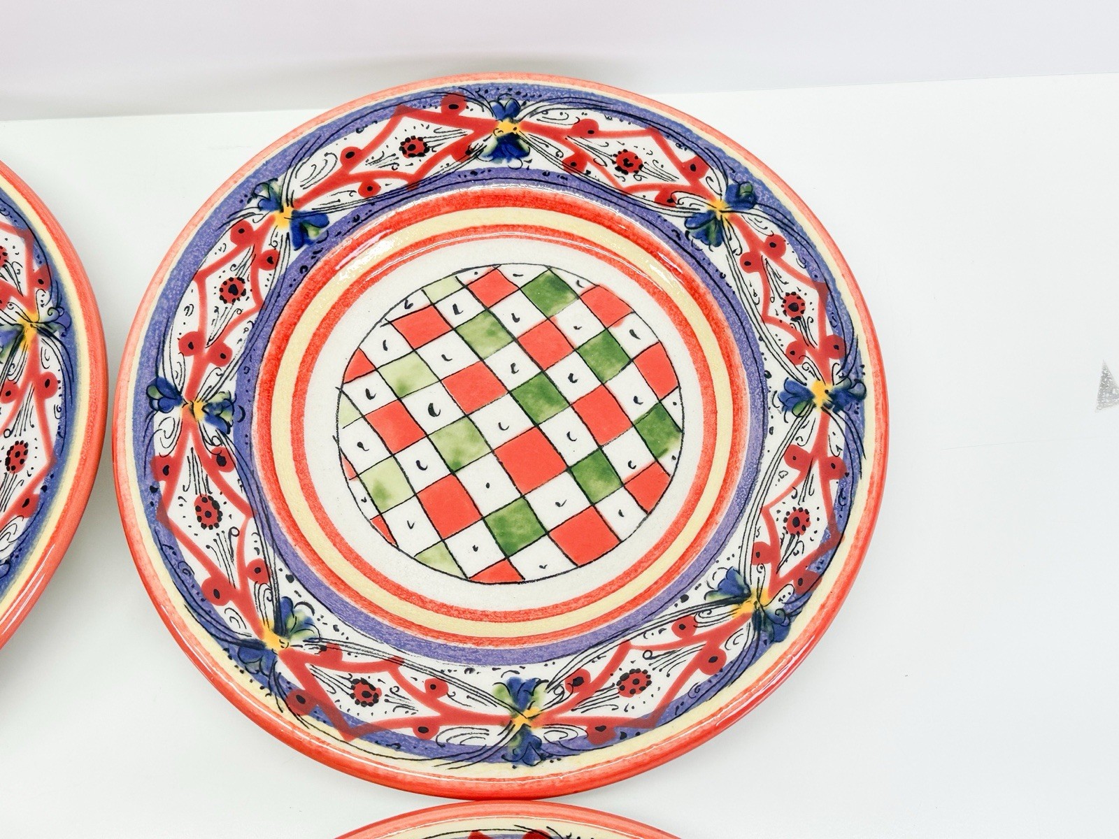 Set Of 4 Williams Sonoma LUCCA Stoneware Salad Dessert Plates 9” Made In Italy