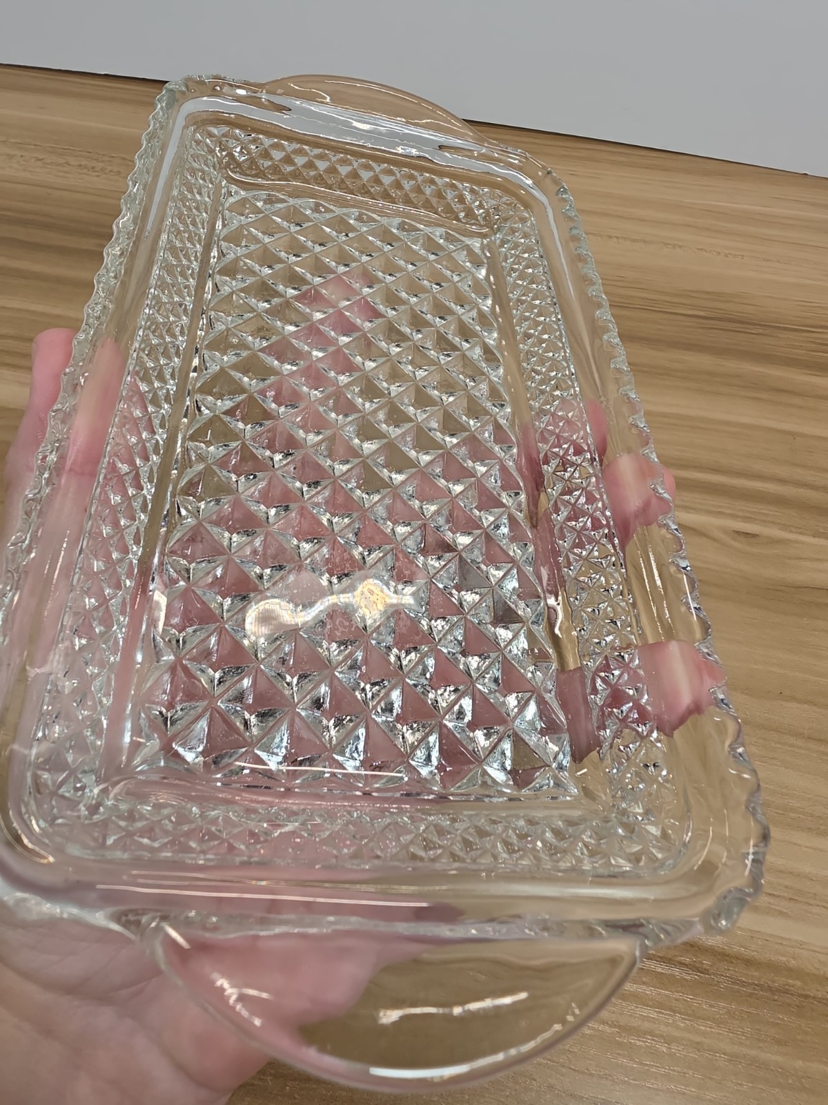 Anchor Hocking Wexford Rectangular Relish Tray 9.75″ x 5″ Diamond Pattern