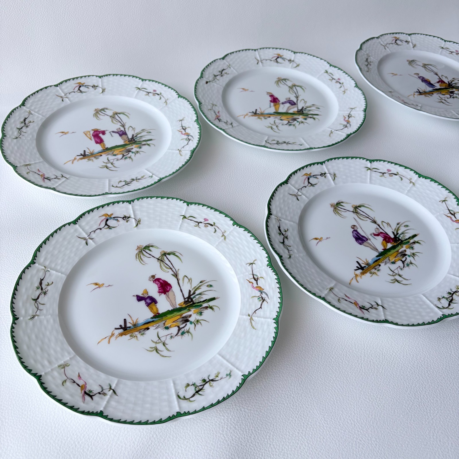 RAYNAUD Limoges SI KIANG Plate Full Set 6 [No.1 – 6] 22cm/8.7″
