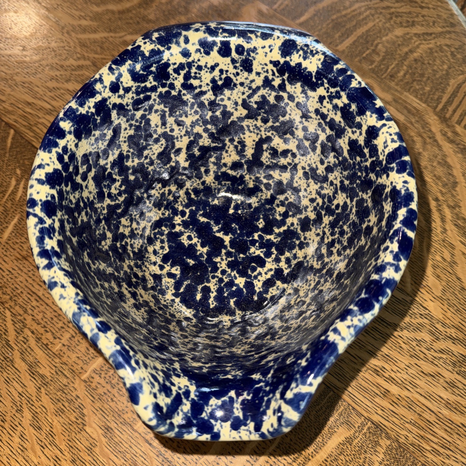 Bennington Potters Blue Agate Pour Spout Batter Bowl # 1880. Great Condition