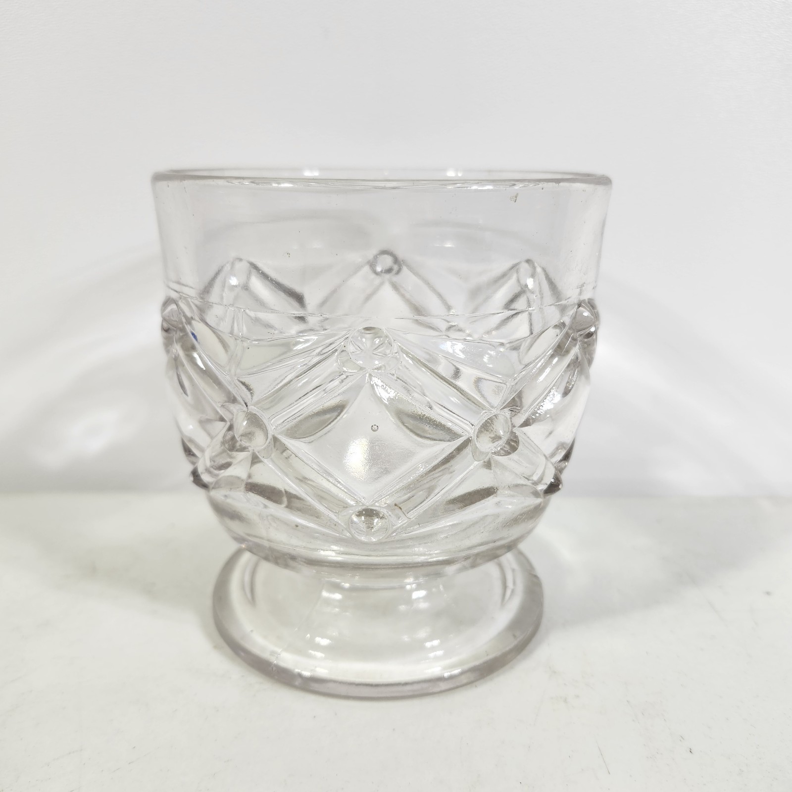 Antique Pressed Spoon Holder Glass Spooner 4.5″ Dish Home Decor