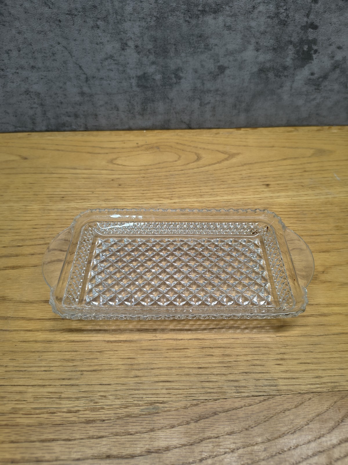 Vintage Anchor Hocking Wexford Rectangular Relish Tray Diamond Pattern