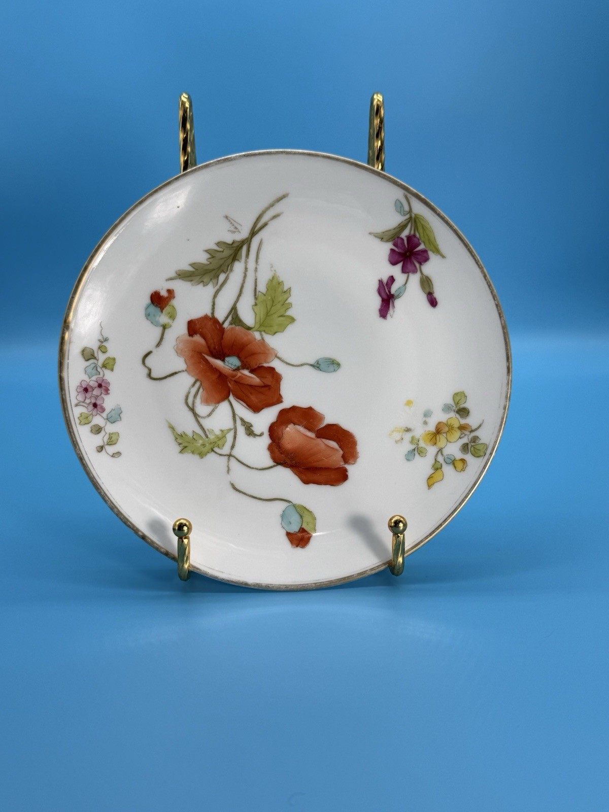 ANTIQUE Hand Painted Prussia Royal Rudolstadt Plate Signed Gold Early 20thC!
