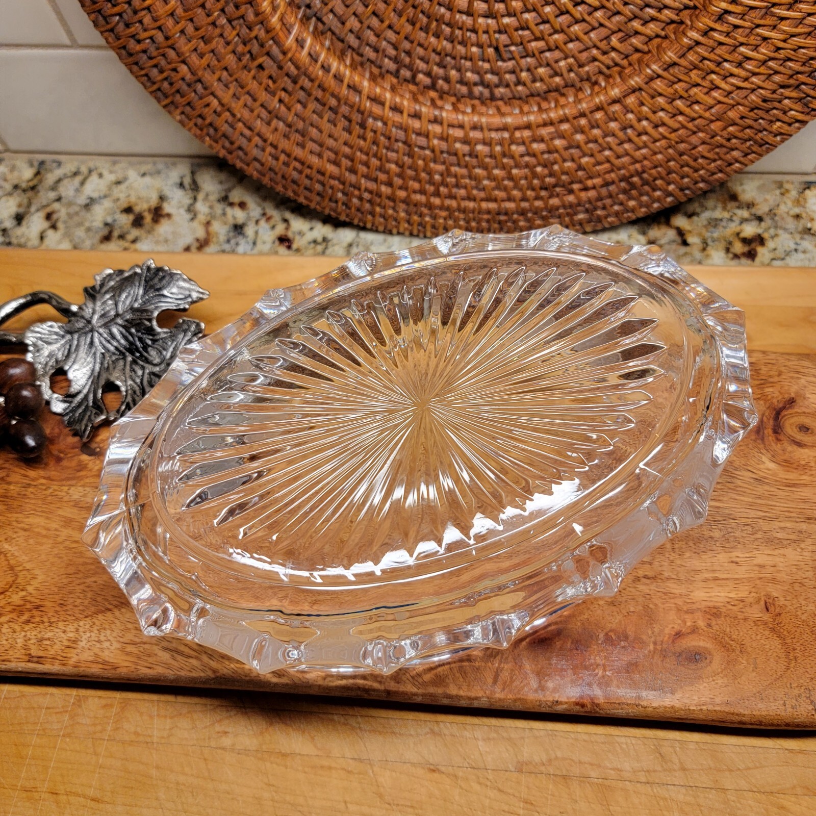 Fostoria Vintage Liberty Bell Coin Oval Clear Glass 9” Server