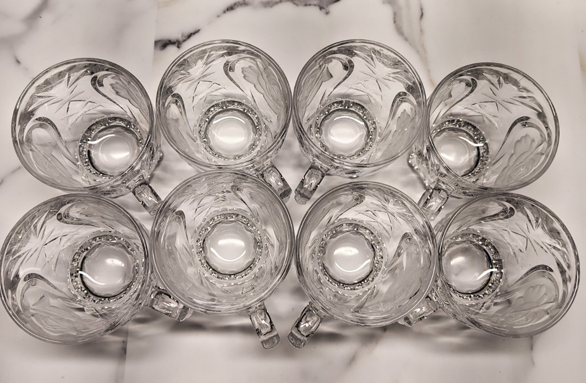 Vintage Mikasa Crystal mugs-cups with dipper and cup hanger