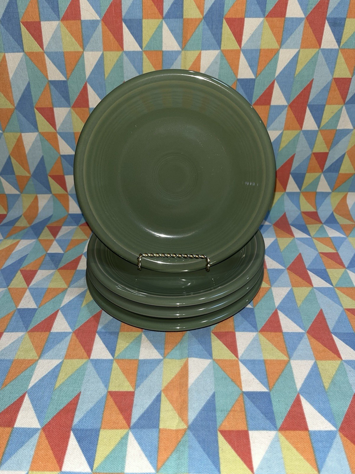 NEW FIESTA set 4 SALAD APPETIZER PLATES Sage Green 7.25” FIESTAWARE ships free