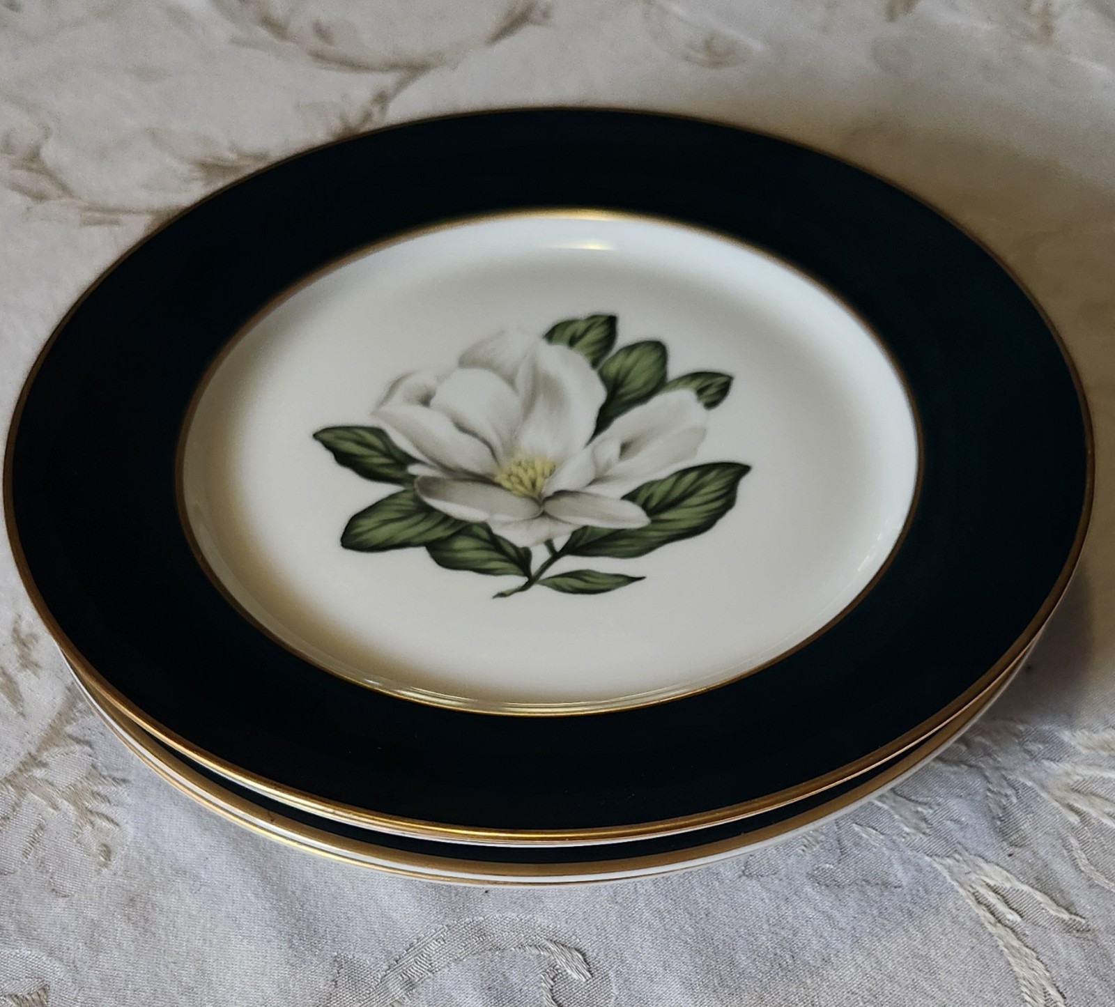 Arcadian Prestige Windsor Magnolia Salad Plates 8.25″ Made In Newark NY Set 4