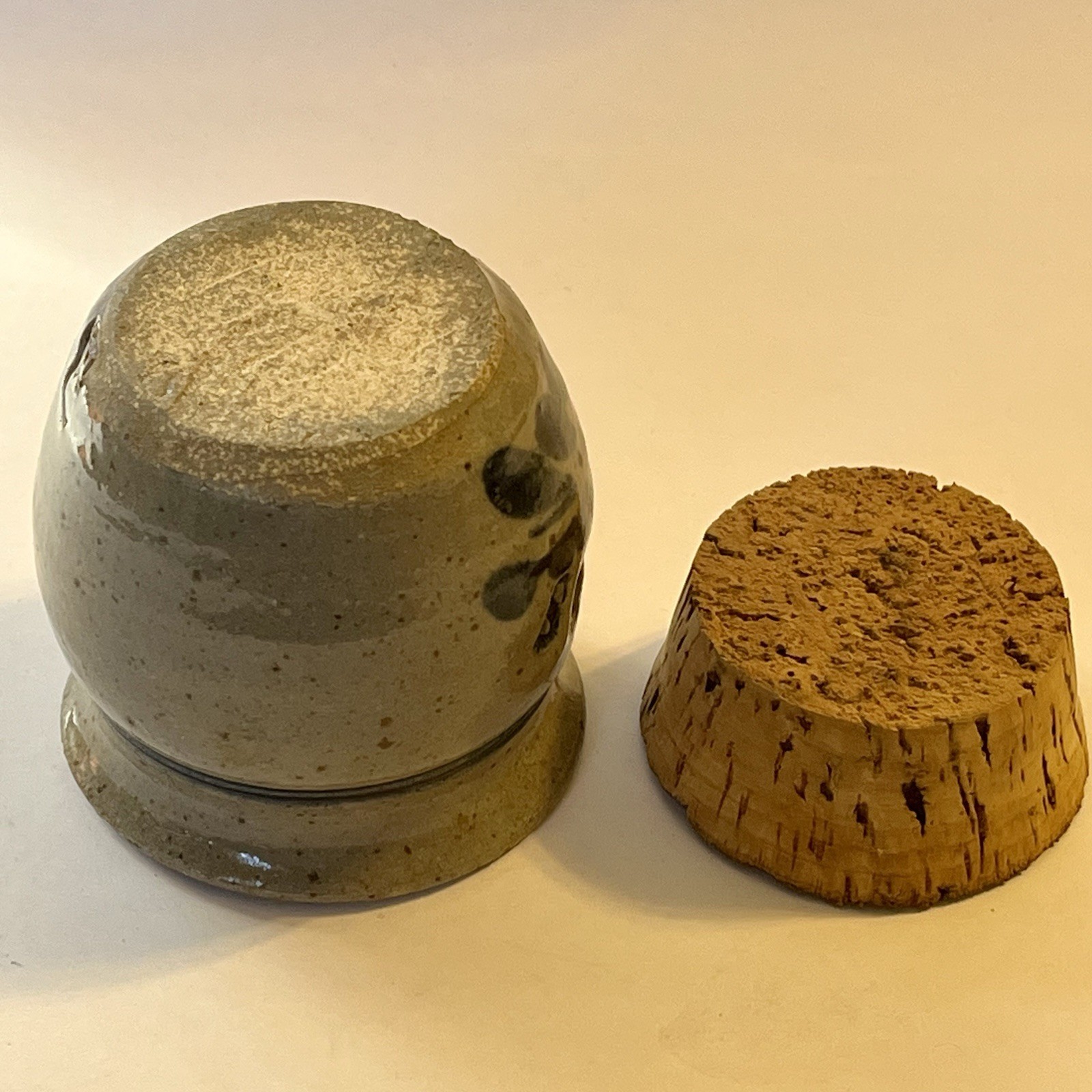 Westerwald Salt Glaze Stoneware HERBS Spice Jar w/ Cork Vintage Signed 3⅛” H- PA