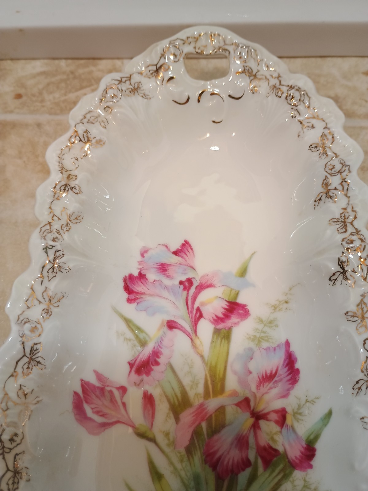 Weimar Germany Porcelain Relish Tray Floral Pattern Perfect Condition Pre-owned