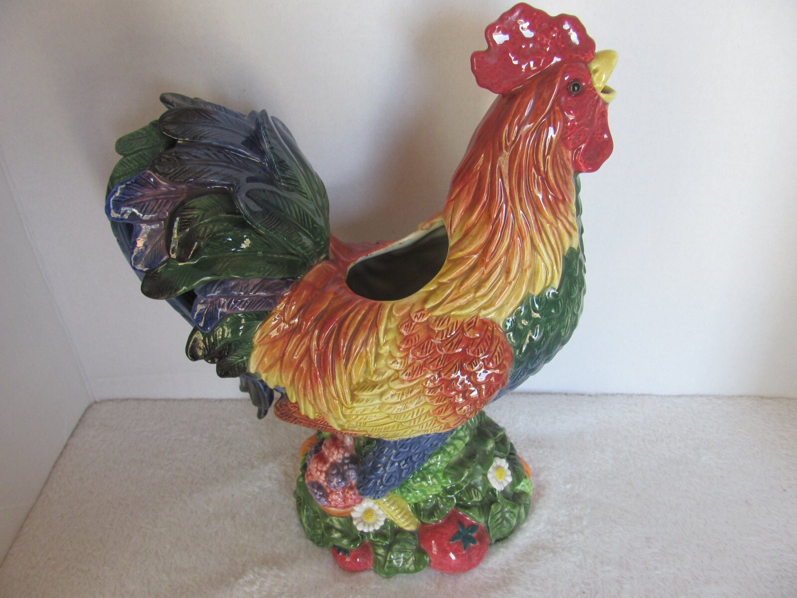 Fitz & Floyd Classics Country Gourmet Rooster 12” Tall Pitcher Centerpiece