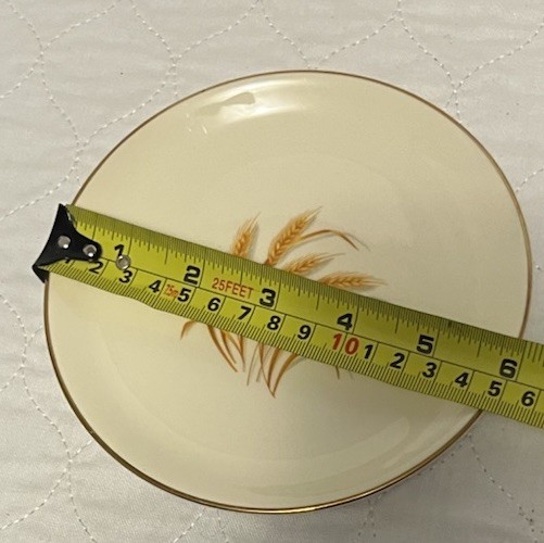 Homer Laughlin Golden Wheat Plates 22K Gold Trim 6″ Dessert / Bread Set Of Six 2