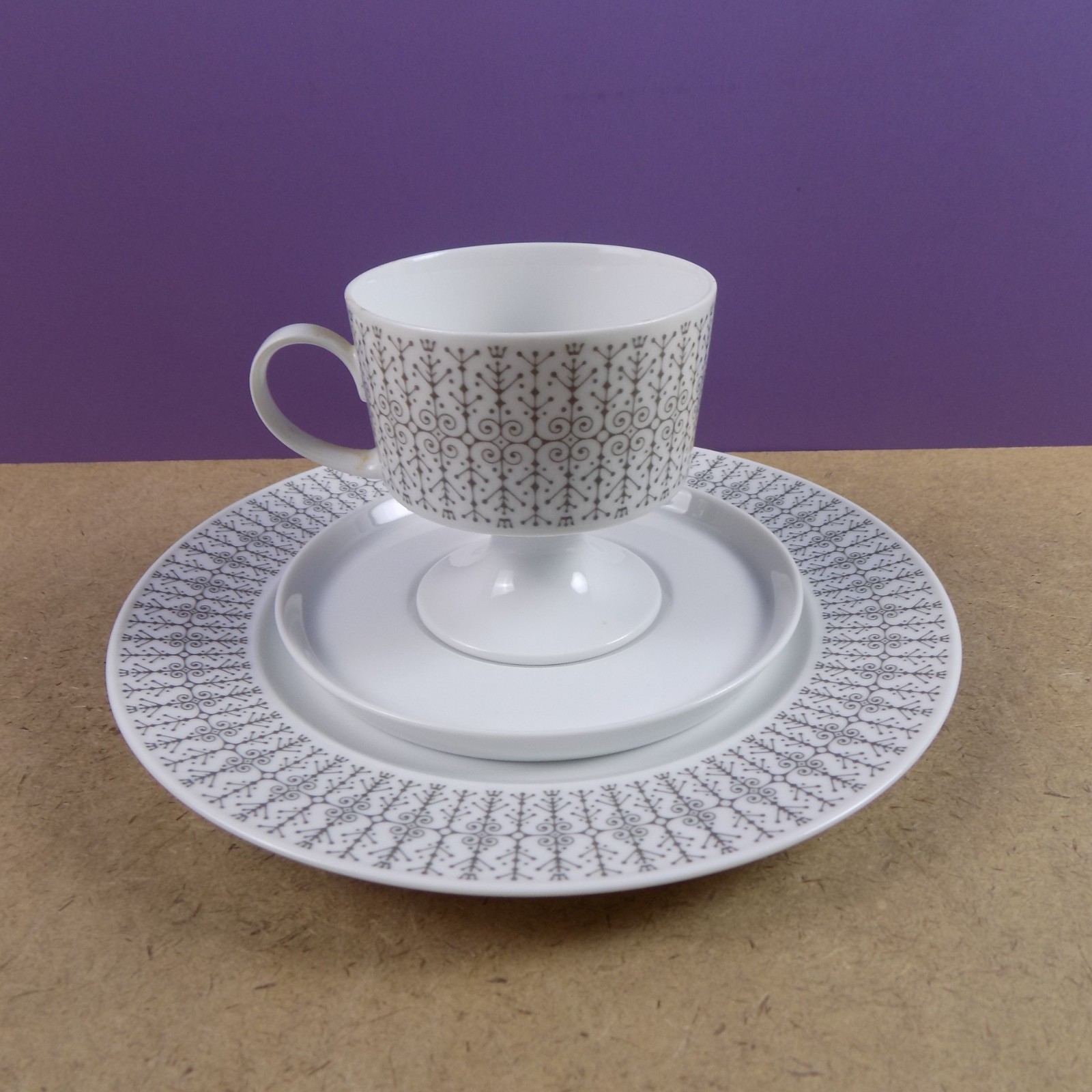 Rosenthal Porcelain Filigree Tea & Coffee Set Tapio Wirkkala Design Germany MCM