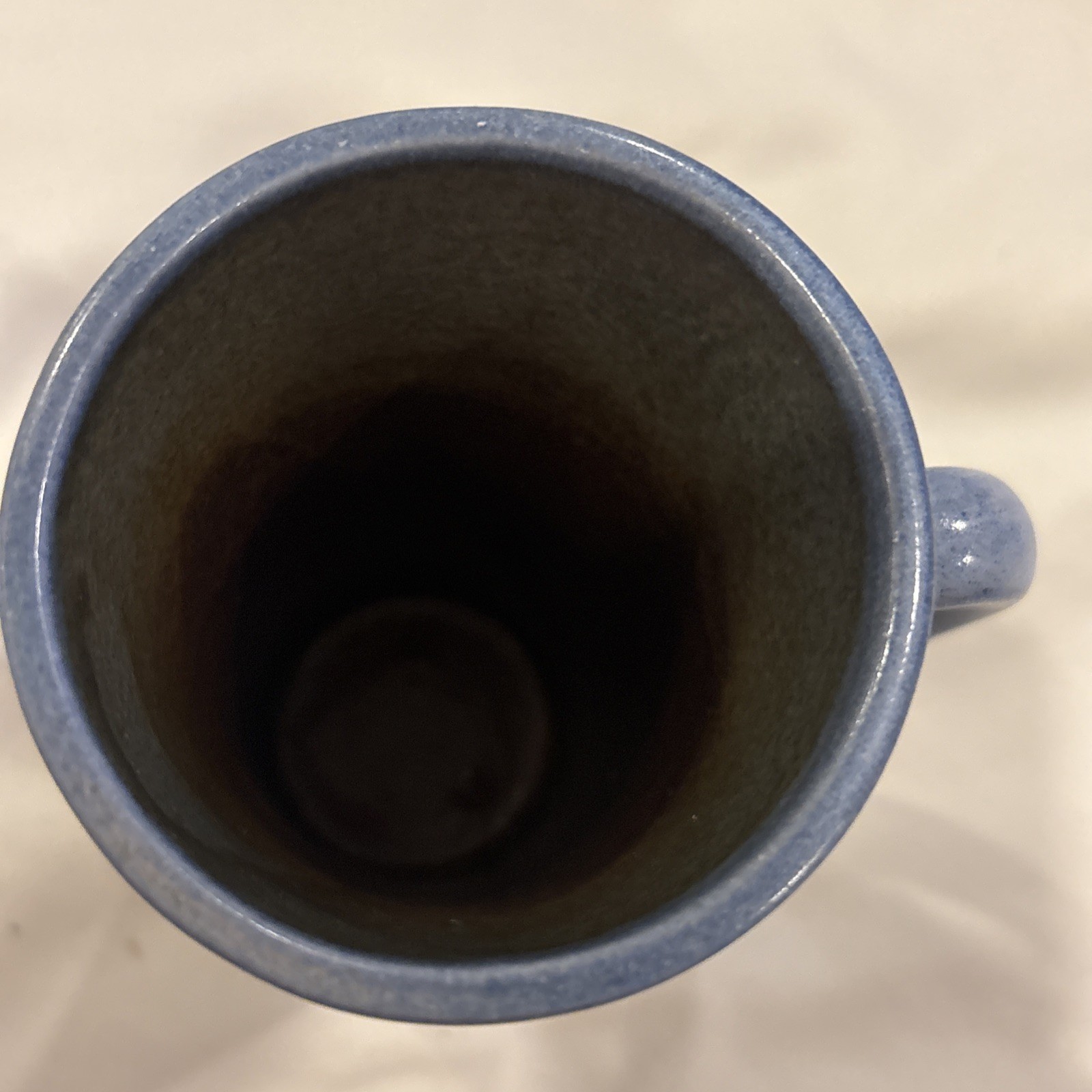 Studio Art Pottery Signed Blue Fish Coffee Tea Mug Handmade 5.7” Tall