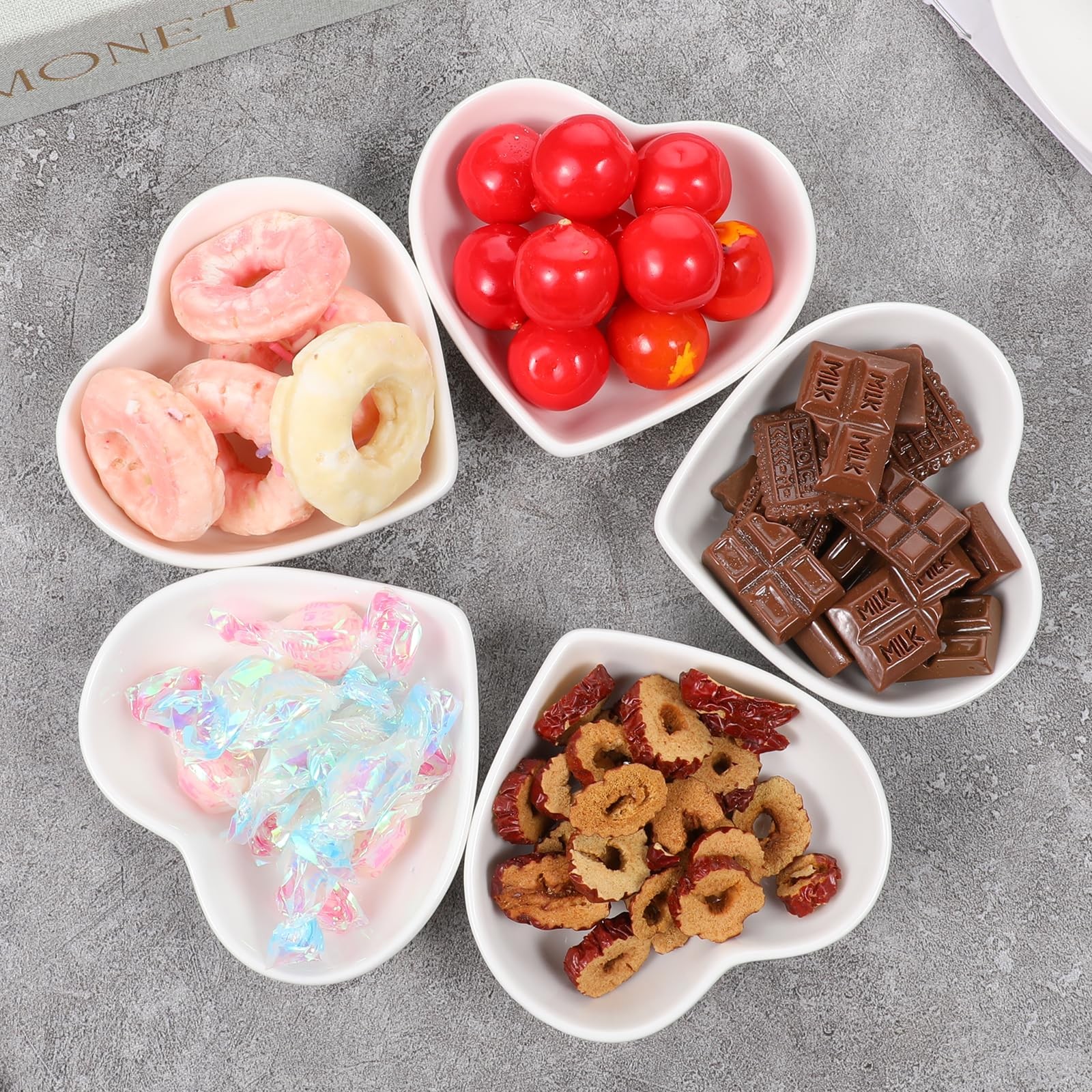24 Pack Porcelain Sauce Dish, 1.5Oz Soy Sauce Dishes, White Love Heart Shaped…